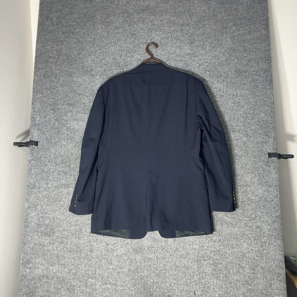 Vintage Hart Schaffner & Marx Blazer Mens 42R Blue Navy Wool Gold Button‎ Hechts